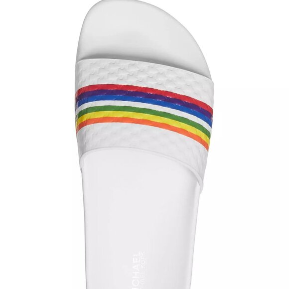 Michael Kors Gilmore Rainbow Pride Pool Slide Sandals Shoes Women's Size 10 NIB - Picture 5 of 8